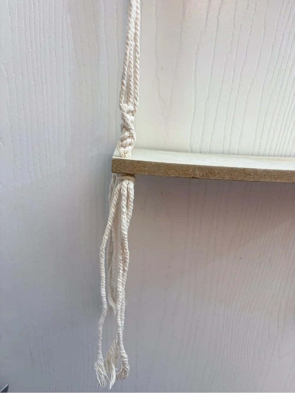 🔥🏷️Macrame Wall Hanging Shelf  2 Tiers Boho Wall Decor Floating 12x4x31
